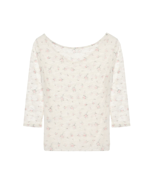 NICK&NICOLE（ニックアンドニコール）の「FLORAL LACE SLEEVE TOP_CREAM（Tシャツ/カットソー・レディース・その他・FREE）」の2枚目の写真