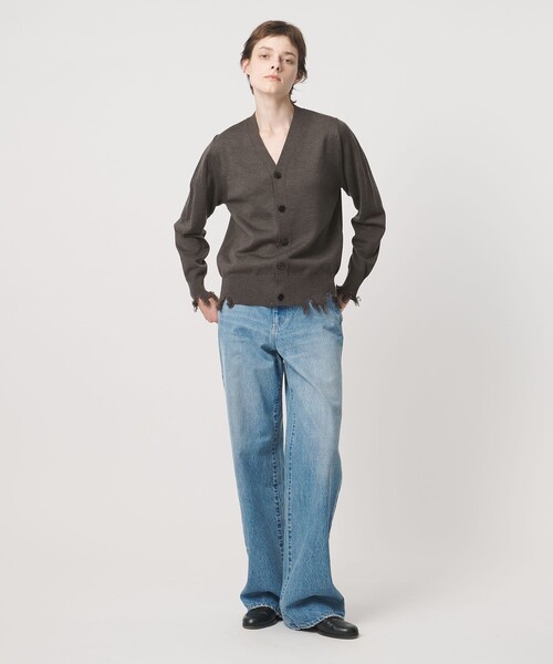 LOEFF(ロエフ)の「<LOEFF>ダメージ Vネック カーディガン UNISEX(カーディガン/ボレロ・レディース・ブラック/ネイビー/ブラウン系・2/1/0)」の11枚目の写真