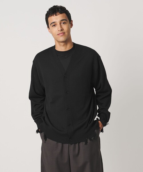 LOEFF(ロエフ)の「<LOEFF>ダメージ Vネック カーディガン UNISEX(カーディガン/ボレロ・レディース・ブラック/ネイビー/ブラウン系・2/1/0)」の12枚目の写真