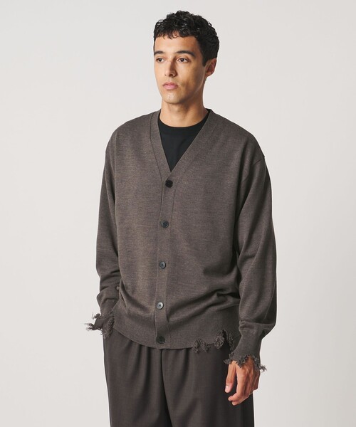 LOEFF(ロエフ)の「<LOEFF>ダメージ Vネック カーディガン UNISEX(カーディガン/ボレロ・レディース・ブラック/ネイビー/ブラウン系・2/1/0)」の18枚目の写真
