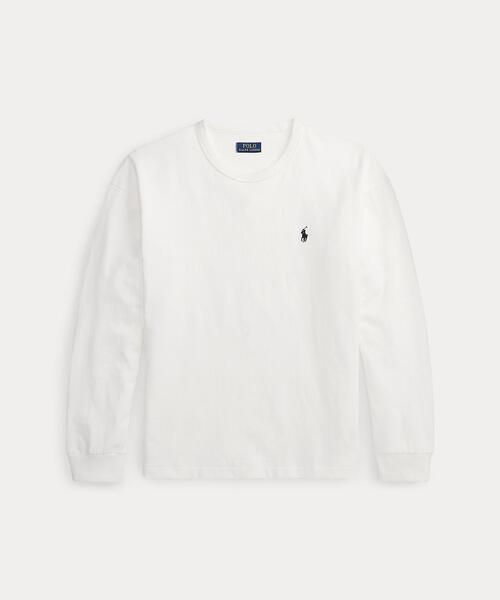 POLO RALPH LAUREN(ポロ ラルフ ローレン)の「リラックス フィット ジャージー ロングスリーブ Tシャツ(Tシャツ/カットソー・メンズ・ホワイト・M/S/L)」の2枚目の写真