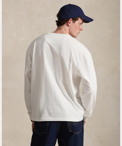 POLO RALPH LAUREN(ポロ ラルフ ローレン)の「リラックス フィット ジャージー ロングスリーブ Tシャツ(Tシャツ/カットソー・メンズ・ホワイト・M/S/L)」の4枚目の写真