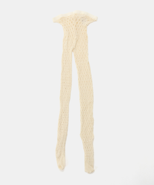IENA(イエナ)の「babaco/ババコ wavy fishnet tighs タイツ BA02-SK7(タイツ/ストッキング・レディース・アイボリー/ブラック・FREE)」の3枚目の写真