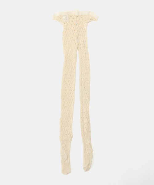 IENA(イエナ)の「babaco/ババコ wavy fishnet tighs タイツ BA02-SK7(タイツ/ストッキング・レディース・アイボリー/ブラック・FREE)」の4枚目の写真
