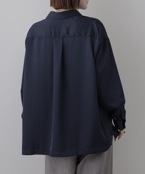 OMNES(オムネス)の「BEAUTIFUL FRIDAY スキッパーシャツ 長袖(シャツ/ブラウス・レディース・グレー/ネイビー・L/M)」の17枚目の写真