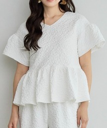 AMERIE JACQUARD PEPLUM TOPS(ジャガードペプラムトップス)