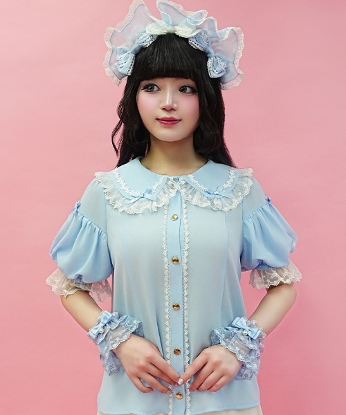 Chalmiere（シャルミエール）の「星空のブラウス（シャツ/ブラウス・レディース・ホワイト/ラベンダー/サックスブルー・MEDIUM）」の4枚目の写真