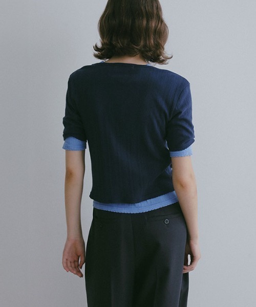 ETRE TOKYO(エトレトウキョウ)の「2パックアイレットTee(Tシャツ/カットソー・レディース・ネイビー/グレー・FREE)」の8枚目の写真