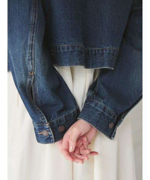Mila Owen(ミラオーウェン)の「ジップアップデニムジャケット(デニムジャケット・レディース・ライトブルー/ベージュ/ブルー・0/1)」の10枚目の写真