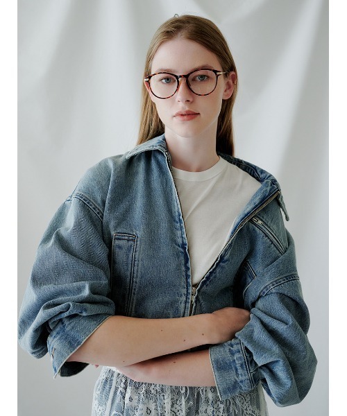 Mila Owen(ミラオーウェン)の「ジップアップデニムジャケット(デニムジャケット・レディース・ライトブルー/ベージュ/ブルー・0/1)」の2枚目の写真