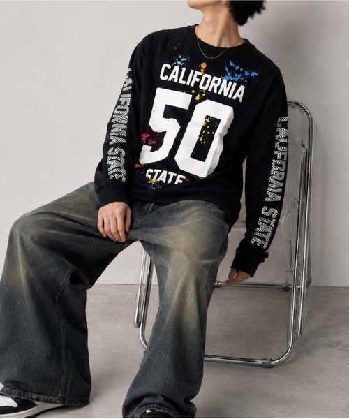 VIBGYOR(ヴィブジョー)の「【Bls】 【ZM】【Bling Leads】サーフプリント アソート天竺ロンTEE(BL)(Tシャツ/カットソー・レディース・ホワイト/ライトグレー・FREE)」の3枚目の写真