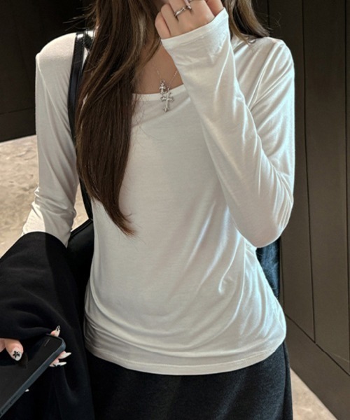 ReRe(リリ)の「バックドレープシアー切替長袖カットソー(Tシャツ/カットソー・レディース・ホワイト/ブラック/グレー・MEDIUM/LARGE/X-LARGE)」の16枚目の写真
