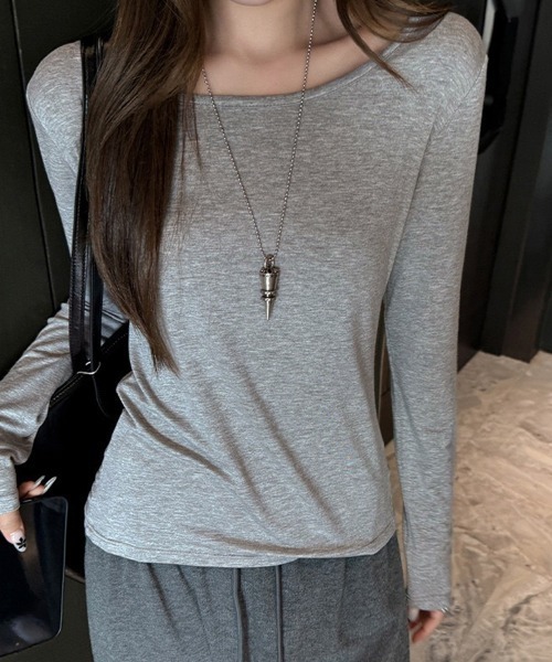 ReRe(リリ)の「バックドレープシアー切替長袖カットソー(Tシャツ/カットソー・レディース・ホワイト/ブラック/グレー・MEDIUM/LARGE/X-LARGE)」の10枚目の写真