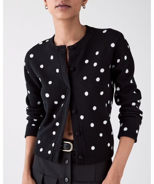 kate spade new york(ケイトスペード ニューヨーク)の「エンチャンテッド ドット ネル カーディガン(カーディガン/ボレロ・レディース・ブラック・SMALL/MEDIUM)」の1枚目の写真