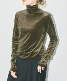 SHEER VELOR HIGH NECK TOP:カットソー