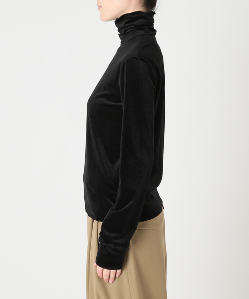 CITYSHOP(シティーショップ)の「SHEER VELOR HIGH NECK TOP:カットソー(Tシャツ/カットソー・レディース・ブラック/ピンク/カーキ・FREE)」の15枚目の写真