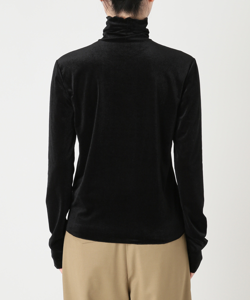 CITYSHOP(シティーショップ)の「SHEER VELOR HIGH NECK TOP:カットソー(Tシャツ/カットソー・レディース・ブラック/ピンク/カーキ・FREE)」の16枚目の写真