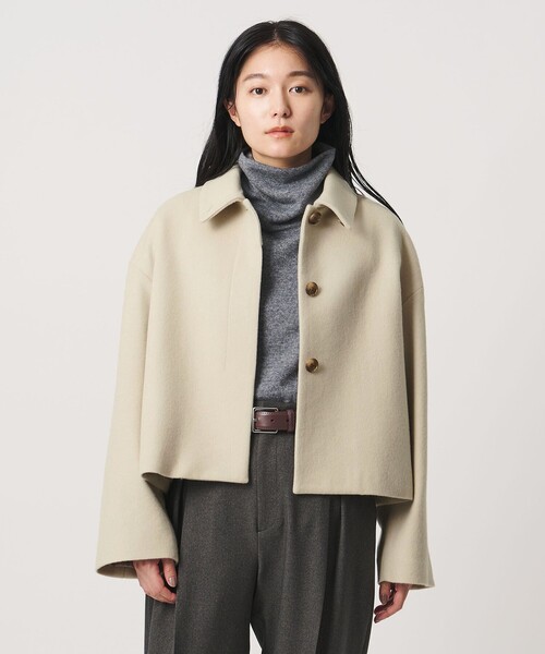 MARW UNITED ARROWS(マルゥ ユナイテッドアローズ)の「<MARW UNITED ARROWS>スタンドカラー ショートコート(その他アウター・レディース・ナチュラル/ブラック・38/36)」の2枚目の写真