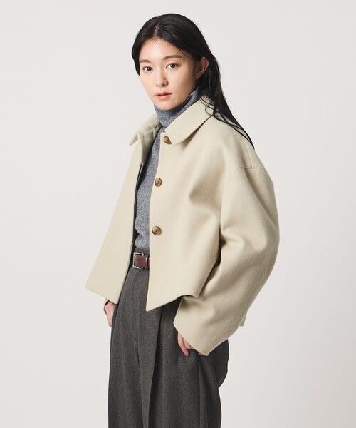 MARW UNITED ARROWS(マルゥ ユナイテッドアローズ)の「<MARW UNITED ARROWS>スタンドカラー ショートコート(その他アウター・レディース・ナチュラル/ブラック・38/36)」の3枚目の写真