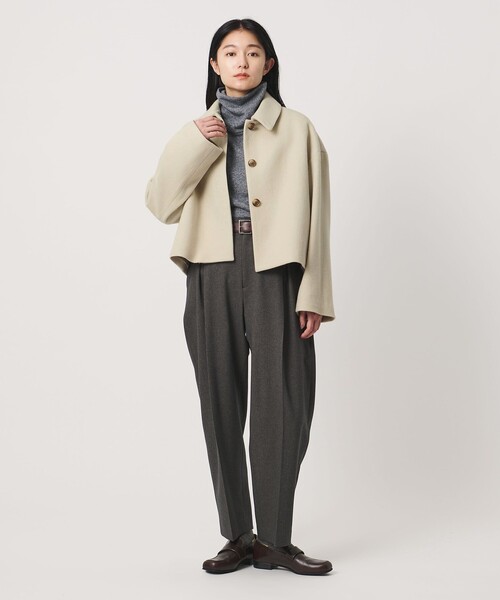 MARW UNITED ARROWS(マルゥ ユナイテッドアローズ)の「<MARW UNITED ARROWS>スタンドカラー ショートコート(その他アウター・レディース・ナチュラル/ブラック・38/36)」の4枚目の写真