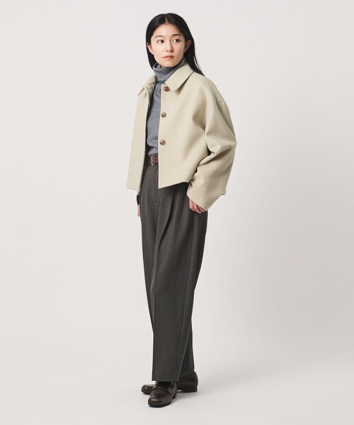 MARW UNITED ARROWS(マルゥ ユナイテッドアローズ)の「<MARW UNITED ARROWS>スタンドカラー ショートコート(その他アウター・レディース・ナチュラル/ブラック・38/36)」の5枚目の写真