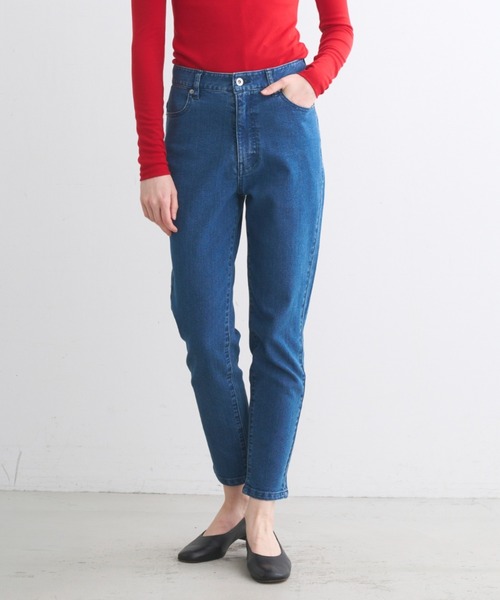 three dots（スリードッツ）の「デニム シガレットパンツ（デニムパンツ・レディース・ブラック系その他/ブルー・SMALL）」の2枚目の写真