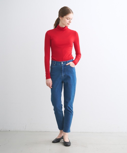three dots（スリードッツ）の「デニム シガレットパンツ（デニムパンツ・レディース・ブラック系その他/ブルー・SMALL）」の4枚目の写真