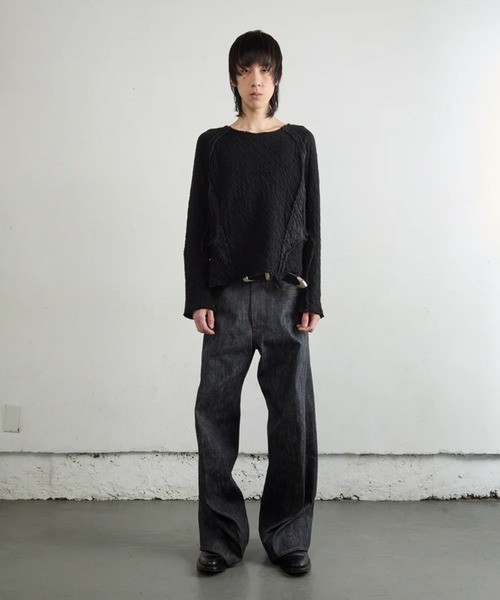 NVRFRGT（ネヴァーフォーゲット）の「【NVRFRGT】3D TWISTED WIDE LEG JEANS / NF252P06（デニムパンツ・メンズ・ブルー・1/2/3）」の3枚目の写真