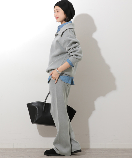 JOURNAL STANDARD relume（ジャーナルスタンダード　レリューム）の「【MULTI FUNC+】ハーフジップニット（ニット/セーター・レディース・ライトグレー/ネイビー/アイボリー・FREE）」の5枚目の写真
