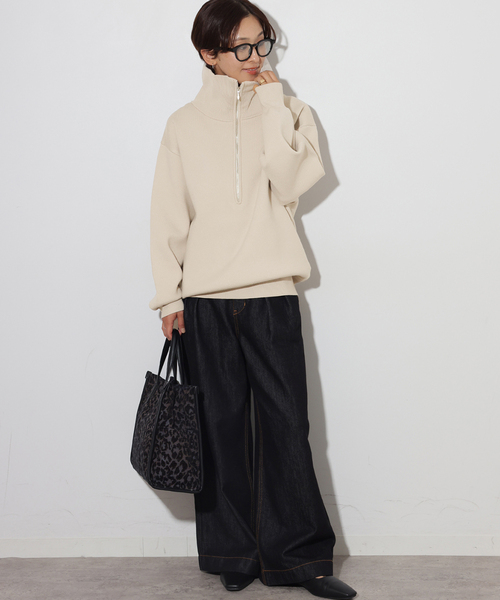 JOURNAL STANDARD relume（ジャーナルスタンダード　レリューム）の「【MULTI FUNC+】ハーフジップニット（ニット/セーター・レディース・ライトグレー/ネイビー/アイボリー・FREE）」の11枚目の写真