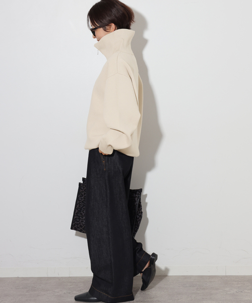 JOURNAL STANDARD relume（ジャーナルスタンダード　レリューム）の「【MULTI FUNC+】ハーフジップニット（ニット/セーター・レディース・ライトグレー/ネイビー/アイボリー・FREE）」の12枚目の写真