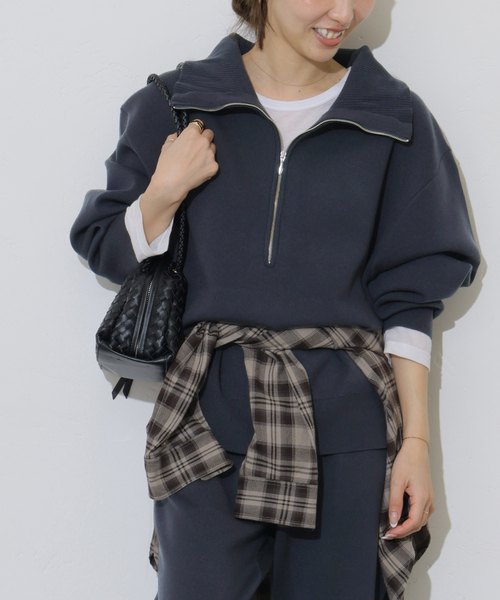 JOURNAL STANDARD relume（ジャーナルスタンダード　レリューム）の「【MULTI FUNC+】ハーフジップニット（ニット/セーター・レディース・ライトグレー/ネイビー/アイボリー・FREE）」の22枚目の写真