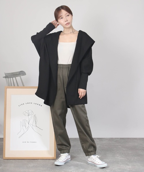 NYLAUS(ナイラス)の「【SG】裏フリース ドルマンガウン ジャケット ボタンレス(その他アウター・レディース・杢グレー/ブラウン/ブラック・M)」の20枚目の写真
