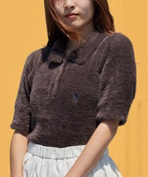 U.S. POLO ASSN./ユーエスポロアッスン 半袖ニット カジュアル キレイめ 光沢ワンポイント刺繍 レディース 2026秋冬 秋服 冬服
