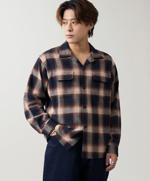 WAIPER.inc(ワイパーインク)の「【ZOZO限定】オンブレ ループカラーシャツ(シャツ/ブラウス・メンズ・ブラウン・M/S/XL/L)」の13枚目の写真