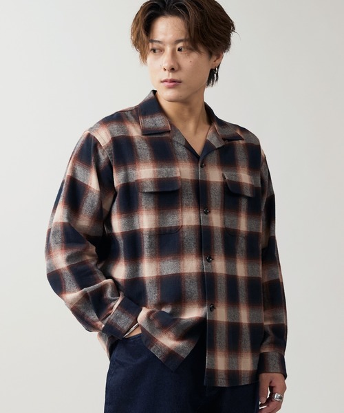 WAIPER.inc(ワイパーインク)の「【ZOZO限定】オンブレ ループカラーシャツ(シャツ/ブラウス・メンズ・ブラウン・M/S/XL/L)」の15枚目の写真