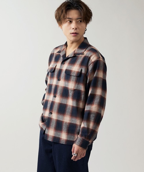WAIPER.inc(ワイパーインク)の「【ZOZO限定】オンブレ ループカラーシャツ(シャツ/ブラウス・メンズ・ブラウン・M/S/XL/L)」の14枚目の写真