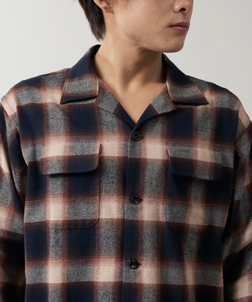 WAIPER.inc(ワイパーインク)の「【ZOZO限定】オンブレ ループカラーシャツ(シャツ/ブラウス・メンズ・ブラウン・M/S/XL/L)」の2枚目の写真