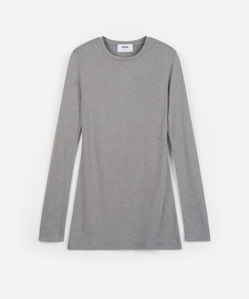 TOFFEE WOMEN(トフィーウィメン)の「W ベーシック ドレープ ロングスリーブ (MELANGE GREY)(Tシャツ/カットソー・レディース・その他・LARGE/SMALL/MEDIUM)」の1枚目の写真