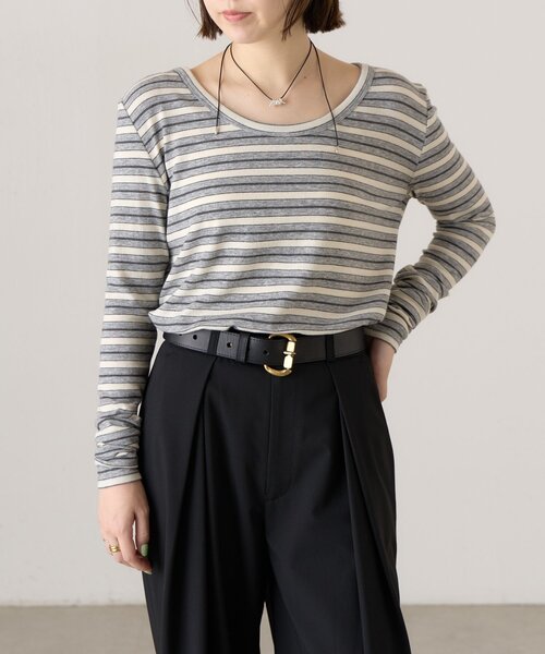BEARDSLEY(ビアズリー)の「ボーダーロンTee《FRIPIER》(Tシャツ/カットソー・レディース・モカ/グレー・FREE)」の20枚目の写真