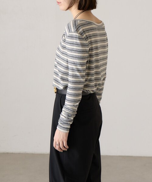 BEARDSLEY(ビアズリー)の「ボーダーロンTee《FRIPIER》(Tシャツ/カットソー・レディース・モカ/グレー・FREE)」の21枚目の写真