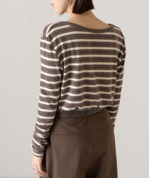 BEARDSLEY(ビアズリー)の「ボーダーロンTee《FRIPIER》(Tシャツ/カットソー・レディース・モカ/グレー・FREE)」の16枚目の写真