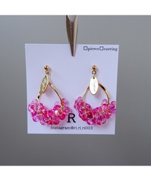 【R】1098チェコガラスフープピアス(MA)