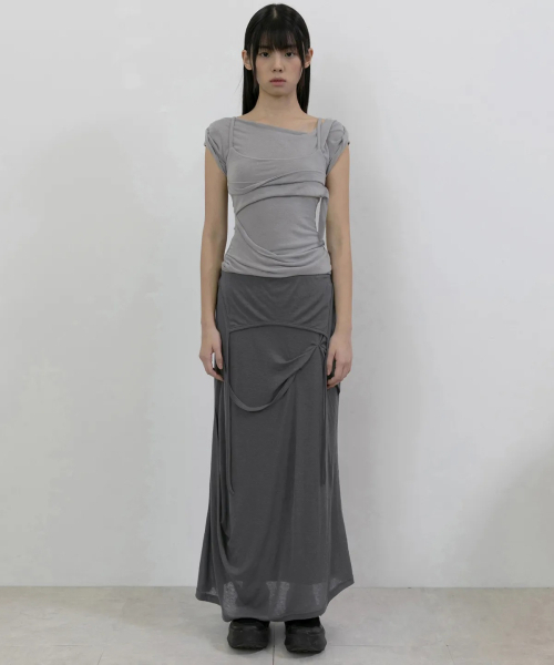 FLAREUP(フレアアップ)の「Layered Bustier T-Shirt (FL-108_Gray)(Tシャツ/カットソー・レディース・ライトグレー・OS)」の7枚目の写真