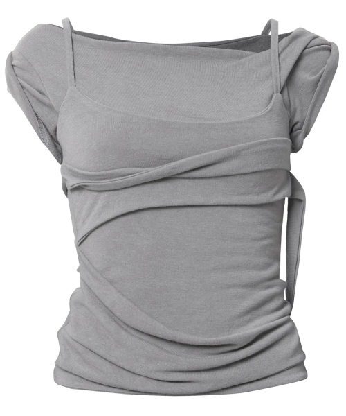 FLAREUP(フレアアップ)の「Layered Bustier T-Shirt (FL-108_Gray)(Tシャツ/カットソー・レディース・ライトグレー・OS)」の10枚目の写真
