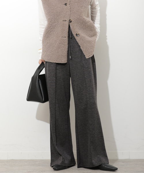 JOURNAL STANDARD relume(ジャーナルスタンダード レリューム)の「T/Rポンチピンタックパンツ(その他パンツ・レディース・チャコールグレー/ブラック・FREE)」の2枚目の写真