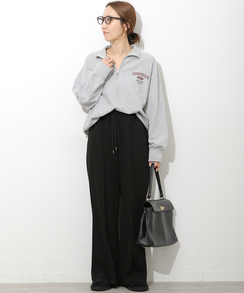 JOURNAL STANDARD relume(ジャーナルスタンダード レリューム)の「T/Rポンチピンタックパンツ(その他パンツ・レディース・チャコールグレー/ブラック・FREE)」の3枚目の写真