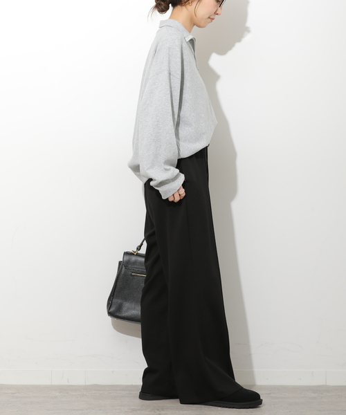 JOURNAL STANDARD relume(ジャーナルスタンダード レリューム)の「T/Rポンチピンタックパンツ(その他パンツ・レディース・チャコールグレー/ブラック・FREE)」の4枚目の写真