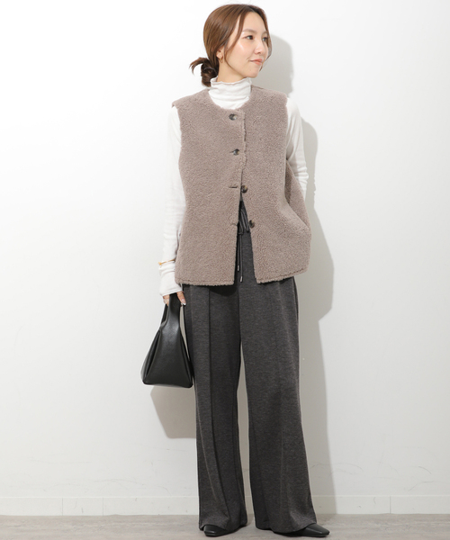 JOURNAL STANDARD relume(ジャーナルスタンダード レリューム)の「T/Rポンチピンタックパンツ(その他パンツ・レディース・チャコールグレー/ブラック・FREE)」の12枚目の写真