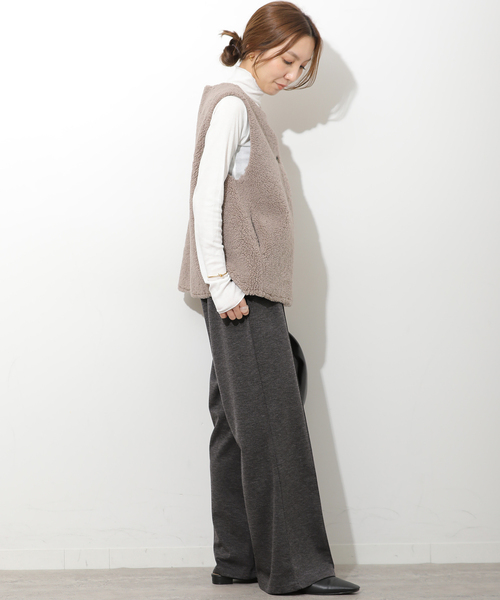 JOURNAL STANDARD relume(ジャーナルスタンダード レリューム)の「T/Rポンチピンタックパンツ(その他パンツ・レディース・チャコールグレー/ブラック・FREE)」の13枚目の写真